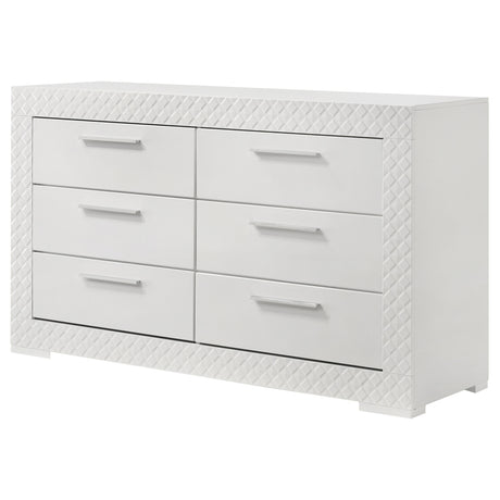 Ives White High Gloss Dresser - Ornate Home