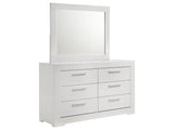 Ives White High Gloss Dresser and Mirror - Ornate Home