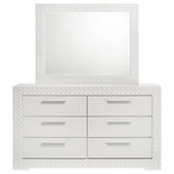 Ives White High Gloss Dresser and Mirror - Ornate Home