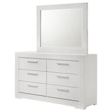 Ives White High Gloss Dresser and Mirror - Ornate Home