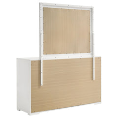 Ives White High Gloss Dresser and Mirror - Ornate Home