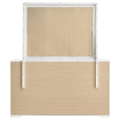 Ives White High Gloss Dresser and Mirror - Ornate Home