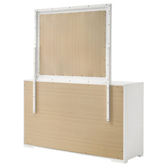 Ives White High Gloss Dresser and Mirror - Ornate Home