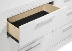 Ives White High Gloss Dresser and Mirror - Ornate Home