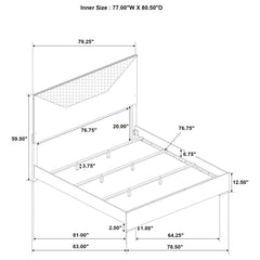 Ives White High Gloss Eastern King Panel Bed - Ornate Home