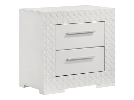 Ives White High Gloss Nightstand - Ornate Home