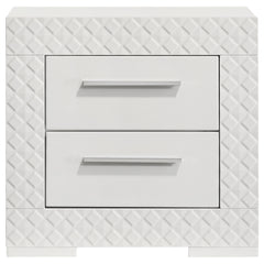 Ives White High Gloss Nightstand - Ornate Home