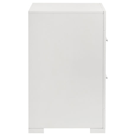 Ives White High Gloss Nightstand - Ornate Home