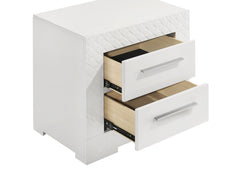 Ives White High Gloss Nightstand - Ornate Home