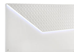 Ives White High Gloss Queen Panel Bed - Ornate Home