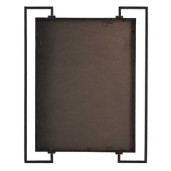 Ivey Black/Gold Rectangle Industrial Mirror - Ornate Home