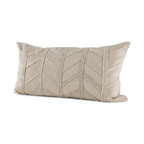 Ivivva Beige 14x26 Fabric Textured Decorative Pillow Cover - Ornate Home