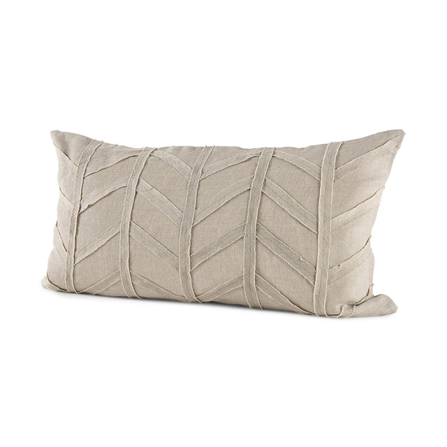 Ivivva Beige 14x26 Fabric Textured Decorative Pillow Cover - Ornate Home