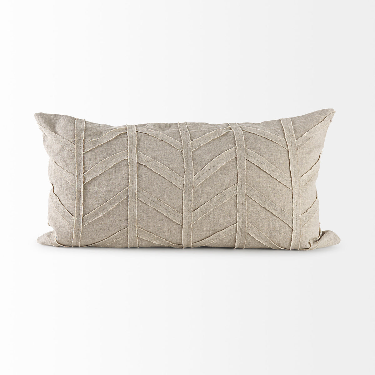 Ivivva Beige 14x26 Fabric Textured Decorative Pillow Cover - Ornate Home