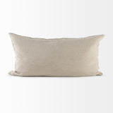 Ivivva Beige 14x26 Fabric Textured Decorative Pillow Cover - Ornate Home