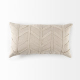 Ivivva Beige 14x26 Fabric Textured Decorative Pillow Cover - Ornate Home