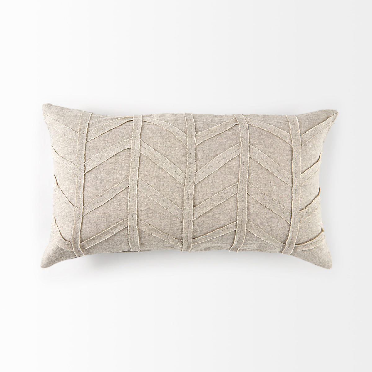 Ivivva Beige 14x26 Fabric Textured Decorative Pillow Cover - Ornate Home