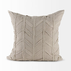 Ivivva Beige 20x20 Fabric Textured Pillow Cover - Ornate Home