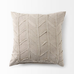 Ivivva Beige 20x20 Fabric Textured Pillow Cover - Ornate Home