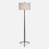 Ivor Brown/Silver Cast Iron Floor Lamp - Ornate Home
