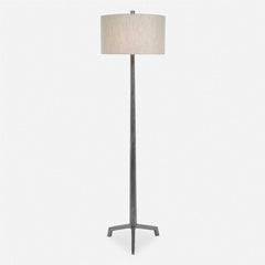 Ivor Brown/Silver Cast Iron Floor Lamp - Ornate Home