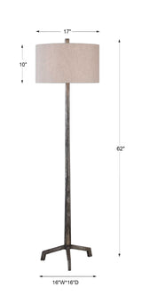 Ivor Brown/Silver Cast Iron Floor Lamp - Ornate Home