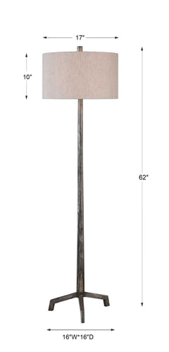 Ivor Brown/Silver Cast Iron Floor Lamp - Ornate Home