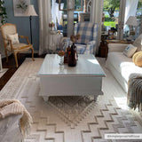 Ivory Alya 3D Medallion Fringe @Area Rug - Clearance - Ornate Home