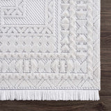Ivory Alya 3D Medallion Fringe @Area Rug - Clearance - Ornate Home