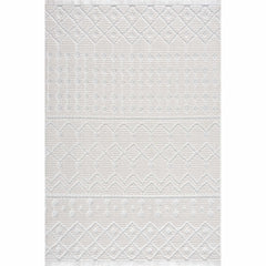Ivory Beil 3D Fringe Area Rug - Clearance - Ornate Home