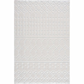 Ivory Beil 3D Fringe Area Rug - Clearance - Ornate Home