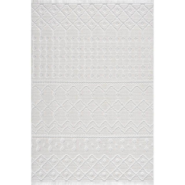 Ivory Beil 3D Fringe Area Rug - Clearance - Ornate Home