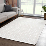 Ivory Beil 3D Fringe Area Rug - Clearance - Ornate Home