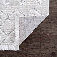 Ivory Beil 3D Fringe Area Rug - Clearance - Ornate Home