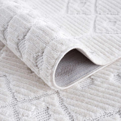 Ivory Beil 3D Fringe Area Rug - Clearance - Ornate Home