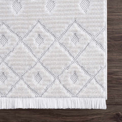 Ivory Beil 3D Fringe Area Rug - Clearance - Ornate Home