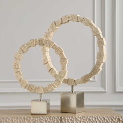 Ivory Fusion Silver Stone Rings (Set of 2) - Ornate Home