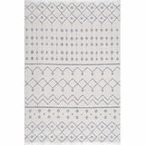 Ivory Gray Beil Textured Trellis Fringe Area Rug - Clearance - Ornate Home