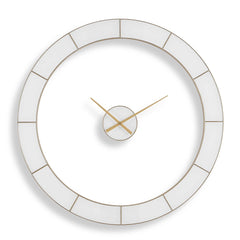 Ivory Halo Gold/White Minimalist Wall Clock - Ornate Home