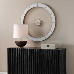 Ivory Halo Gold/White Minimalist Wall Clock - Ornate Home