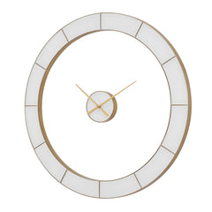 Ivory Halo Gold/White Minimalist Wall Clock - Ornate Home