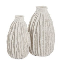 Ivory Ridge White Vases (Set of 2) - Ornate Home