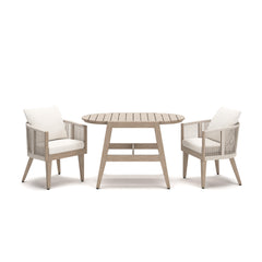 Ivory Vine Beige Outdoor Table/Chairs (Set of 3) - Ornate Home