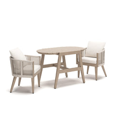 Ivory Vine Beige Outdoor Table/Chairs (Set of 3) - Ornate Home