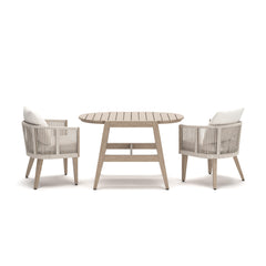 Ivory Vine Beige Outdoor Table/Chairs (Set of 3) - Ornate Home