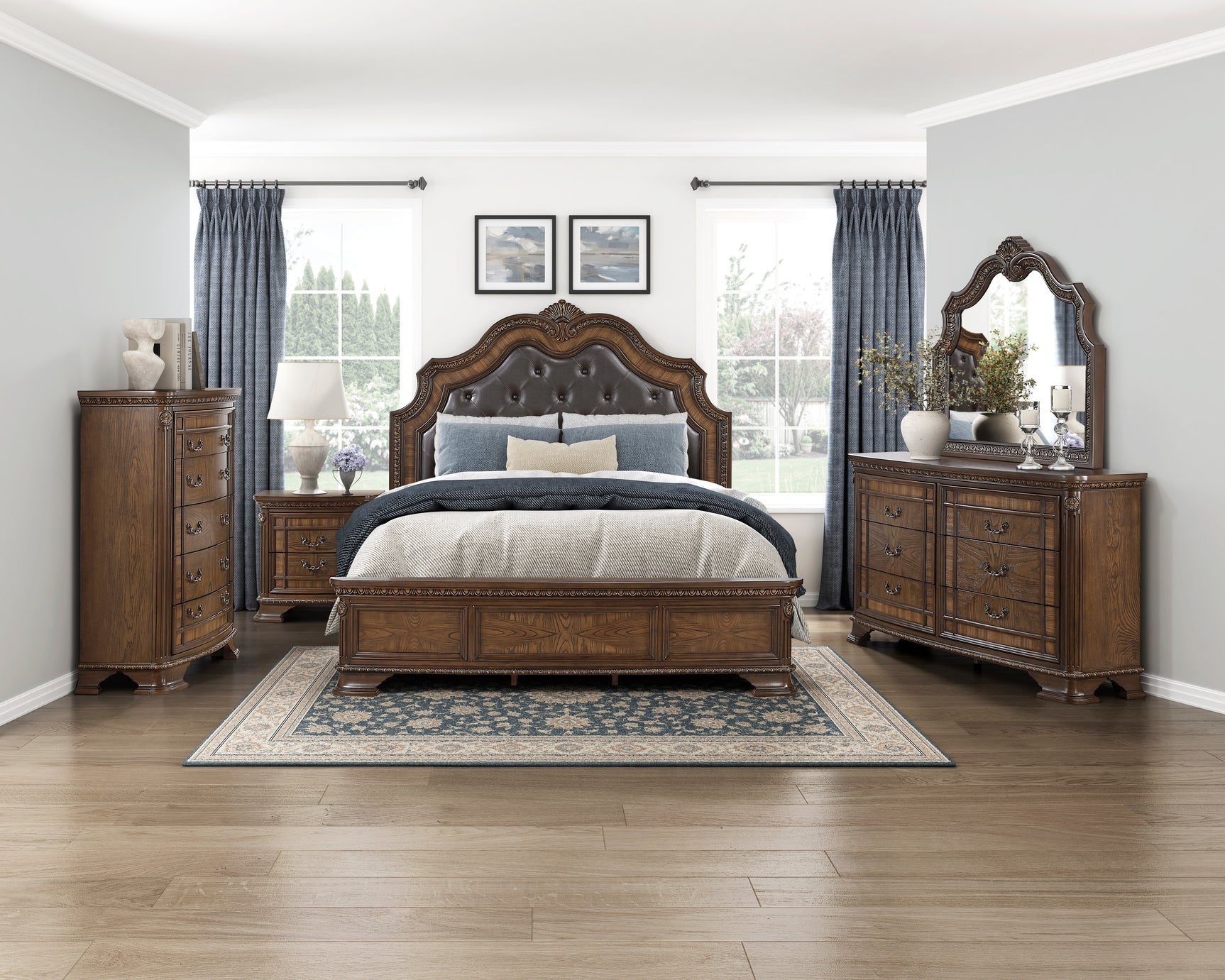 Ivoura Warm Walnut Mirror - Ornate Home