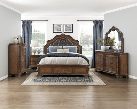 Ivoura Warm Walnut Mirror - Ornate Home