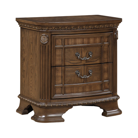 Ivoura Warm Walnut Nightstand - Ornate Home