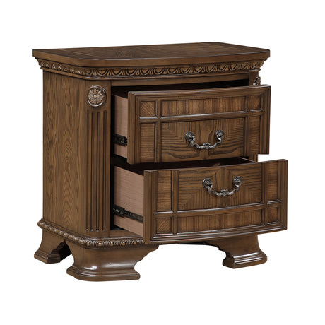 Ivoura Warm Walnut Nightstand - Ornate Home
