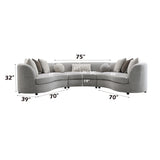 Ivria Gray Sectional Sofa W/9 Pillows - Ornate Home